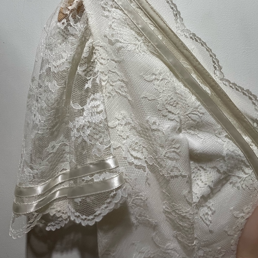 Vintage Lace Wedding Dress White Gown Formal Classic - Picture 13 of 15